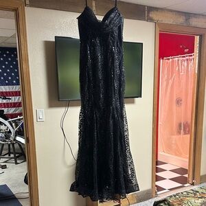 Windsor Black Strapless Sequin Evening Gown